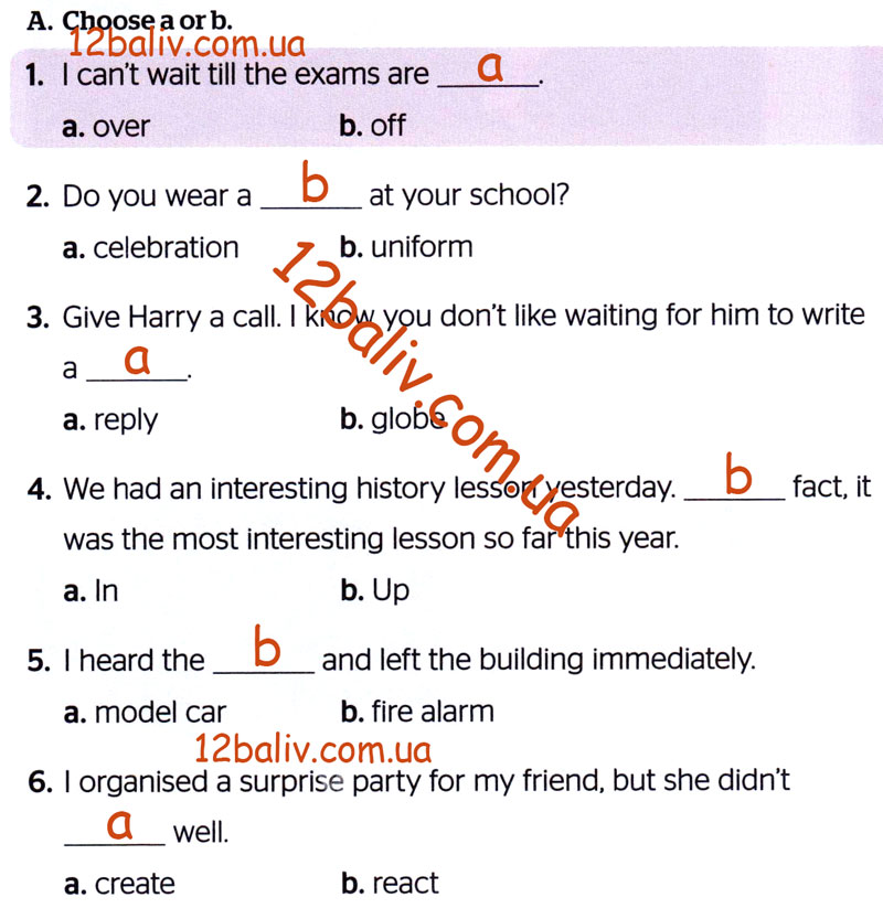 Завдання №  p.12(A) - Module 1. School life	 - ГДЗ Англійська мова 8 клас Г.К. Мітчелл, М. Малкогіанні 2025 - Робочий зошит
