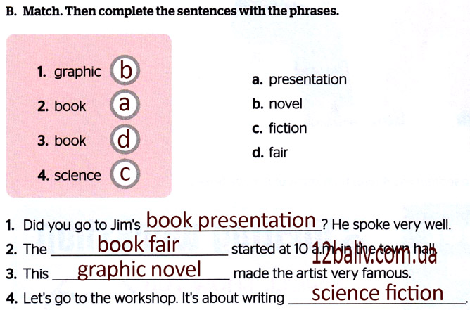 Завдання №  p.53(B) - Module 5. Reading for pleasure	 - ГДЗ Англійська мова 8 клас Г.К. Мітчелл, М. Малкогіанні 2025 - Робочий зошит