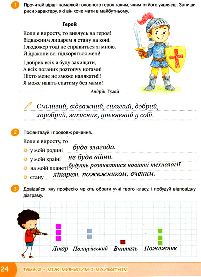 Завдання №  стор. 24 - Тема 2. Між минулим та майбутнім - ГДЗ Я досліджую світ 3 клас О.В. Волощенко, О.П. Козак 2025 - Робочий зошит – Частина 1, 2