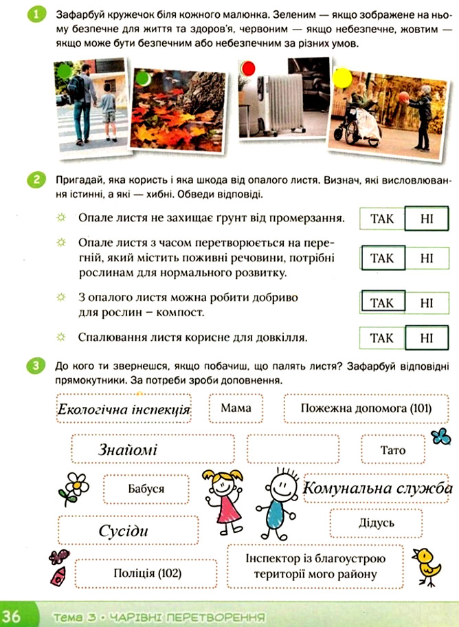 Завдання №  стор. 36 - Тема 3. Чарівні перетворення - ГДЗ Я досліджую світ 3 клас О.В. Волощенко, О.П. Козак 2025 - Робочий зошит – Частина 1, 2