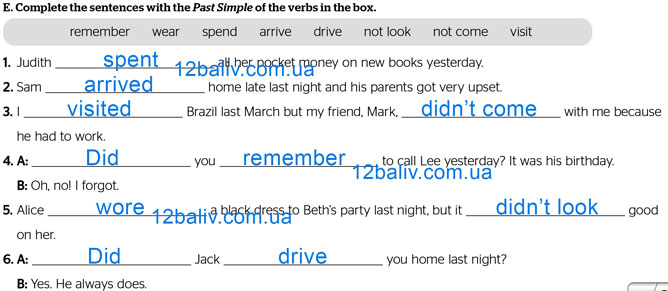 Завдання №  p.36 ex.E - Grammar Test: Module 1 - ГДЗ Англійська мова 8 клас Г.К. Мітчелл 2025 - Тести та граматика