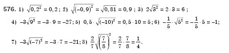 Завдання № 576 - § 17. Арифметичний квадратний корінь з добутку, дробу і степеня. Добуток і частка квадратних коренів. Тотожність (Уроки 39-41) - ГДЗ Алгебра 8 клас О.С. Істер 2008