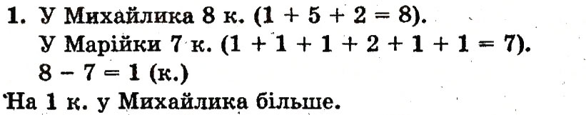 Завдання № 1 - сторінка 72 - ГДЗ Математика 1 клас М.В. Богданович, Г.П. Лишенко 2012