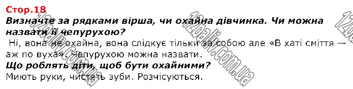Завдання №  Стр.18 - Я школяр. Я школярка - ГДЗ Я досліджую світ 1 клас Т.Г. Гільберг, С.С. Тарнавська, О.В. Гнатюк, Н.В. Павич 2018 - Частина 1