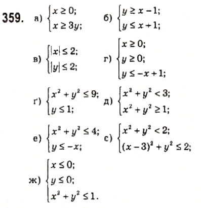 Завдання № 359 - 17. Системи нерівностей з двома змінними - ГДЗ Алгебра 10 клас А.Г. Мерзляк, Д.А. Номіровський, В.Б. Полонський, М.С. Якір 2010 - Профільний рівень