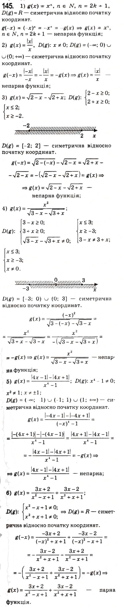 Завдання № 145 - 7. Парні і непарні функції - ГДЗ Алгебра 10 клас А.Г. Мерзляк, Д.А. Номіровський, В.Б. Полонський, М.С. Якір 2010 - Профільний рівень