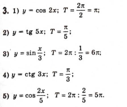 Завдання № 3 - § 16. Властивості тригонометричних функцій - ГДЗ Алгебра 10 клас Є.П. Нелін 2010 - Профільний рівень
