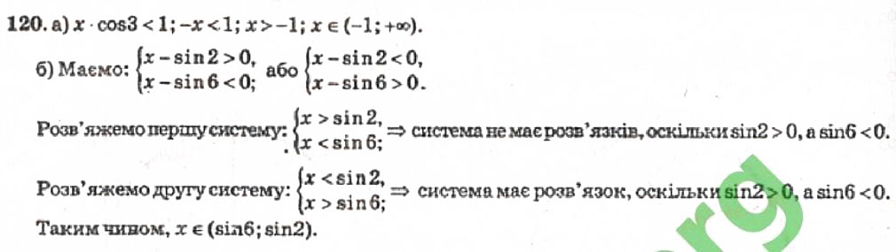 Завдання № 120 - Розділ 1. Тригонометричні функції - ГДЗ Алгебра 10 клас В.Р. Кравчук 2010 - Академічний рівень