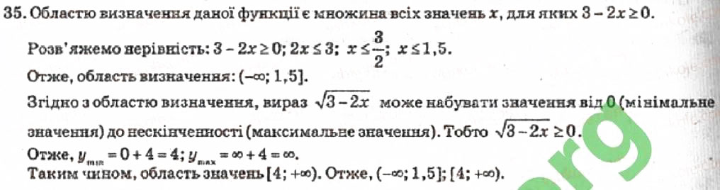 Завдання № 35 - Розділ 1. Тригонометричні функції - ГДЗ Алгебра 10 клас В.Р. Кравчук 2010 - Академічний рівень