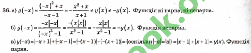 Завдання № 36 - Розділ 1. Тригонометричні функції - ГДЗ Алгебра 10 клас В.Р. Кравчук 2010 - Академічний рівень