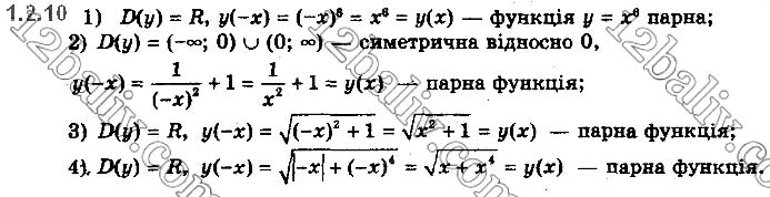 Завдання №  1.2.10 - § 1. Числові функції та їх властивості - ГДЗ Математика 10 клас Є.П.Нелін 2018 - Рівень стандарту