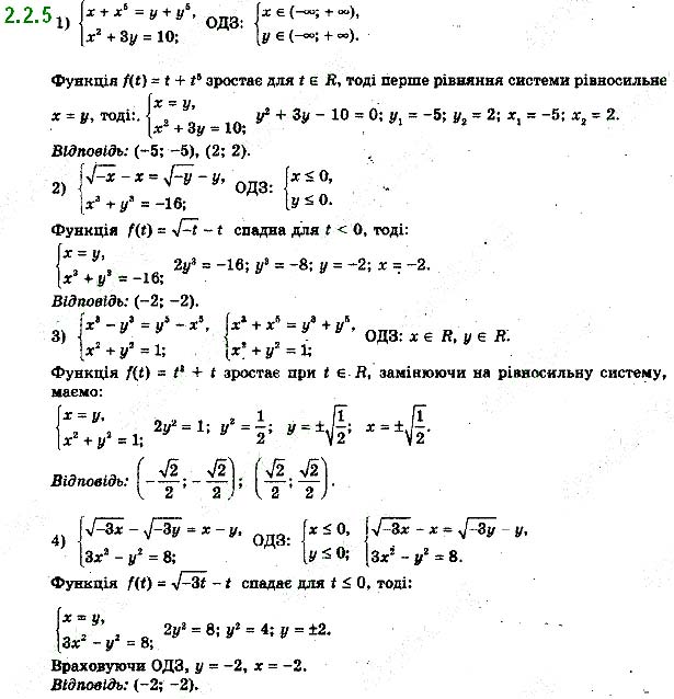 Завдання №  2.2.5 - § 2. Застосування властивостей функцій до розв’язування рівнянь і нерівностей - ГДЗ Математика 10 клас Є.П.Нелін 2018 - Рівень стандарту
