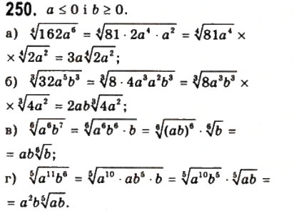 Завдання № 250 - § 6. Корені n-го степеня - ГДЗ Математика 10 клас Г.П. Бевз, В.Г. Бевз 2011 - Рівень стандарту