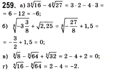 Завдання № 259 - § 6. Корені n-го степеня - ГДЗ Математика 10 клас Г.П. Бевз, В.Г. Бевз 2011 - Рівень стандарту