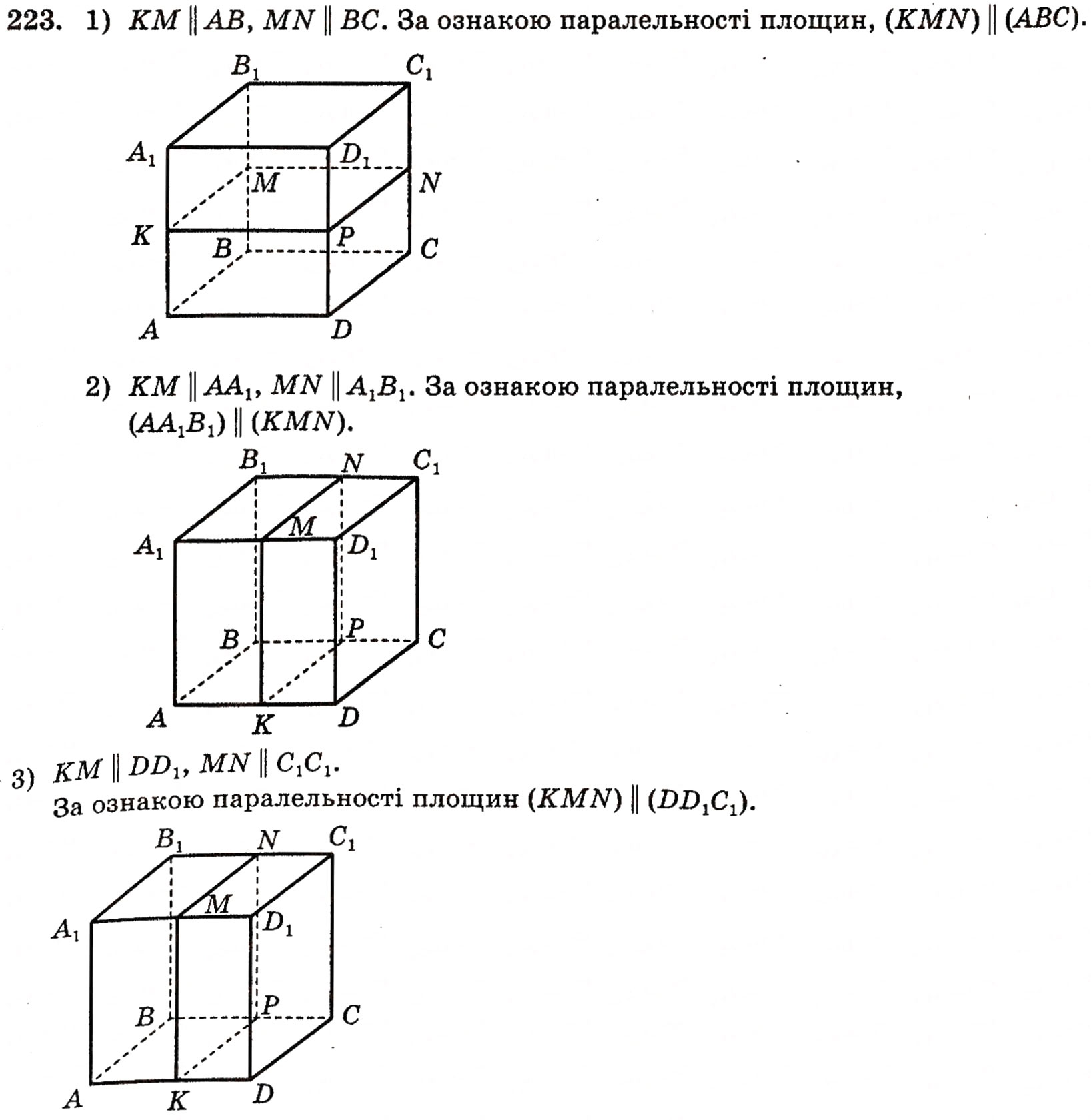 Завдання № 223 - § 6. Взаємне розміщення двох площин - ГДЗ Геометрія 10 клас М.І. Бурда, Н.А. Тарасенкова 2010 - Академічний рівень