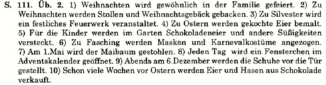 Завдання № S.111.Üb.2 - Feste und Bräuche (Stunden 1-10) - ГДЗ Німецька мова 10 клас Н.П. Басай 2006