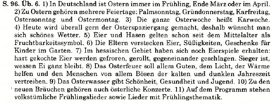 Завдання № S.96.Üb.6 - Feste und Bräuche (Stunden 1-10) - ГДЗ Німецька мова 10 клас Н.П. Басай 2006