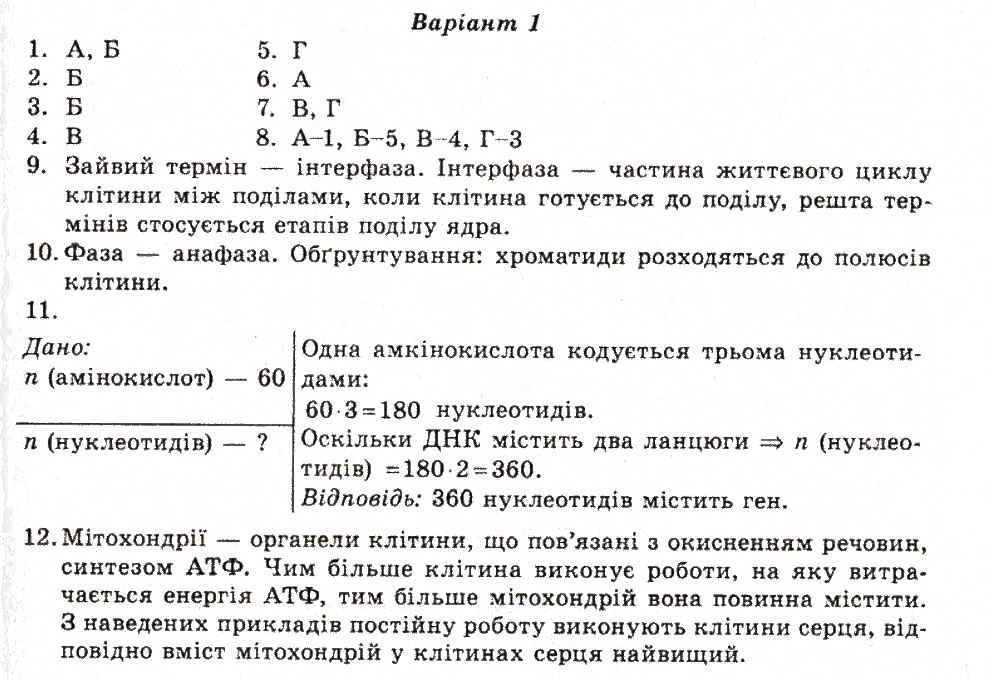 Завдання № КР3 - Контрольні роботи - ГДЗ Біологія 10 клас О.А. Павленко 2010 - Тест-контроль