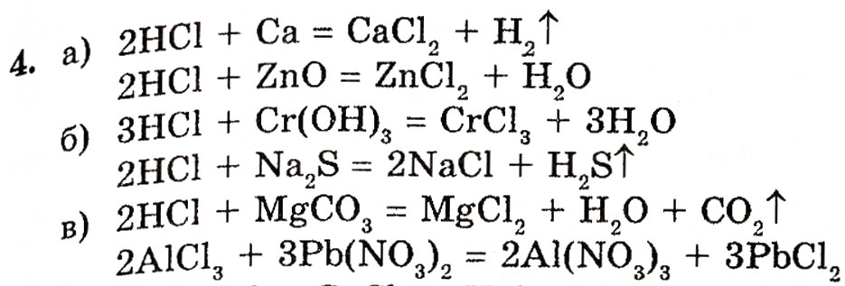 Завдання № 4 - § 4. Гідроген хлорид. Хлоридна кислота. Хлориди - ГДЗ Хімія 10 клас П.П. Попель, Л.С. Крикля 2010