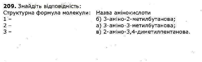 Завдання №  209 - § 28. Амінокислоти - § 29. Білки - 4. Нітрогеновмісні органічні сполуки - ГДЗ Хімія 10 клас П. П. Попель, Л. С. Крикля 2018 