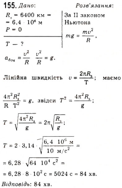 Завдання № 155 - Розділ 2. ДИНАМІКА - ГДЗ Фізика 10 клас В.Д. Сиротюк, В.І. Баштовий 2010 - Рівень стандарту