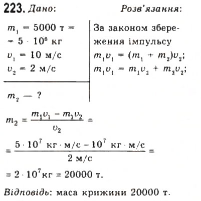 Завдання № 223 - Розділ 2. ДИНАМІКА - ГДЗ Фізика 10 клас В.Д. Сиротюк, В.І. Баштовий 2010 - Рівень стандарту