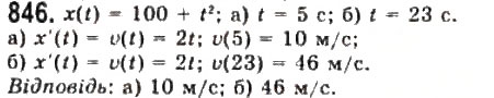 Завдання № 846 - § 22. Похідна як швидкість - ГДЗ Алгебра 11 клас Г.П. Бевз, В.Г. Бевз, Н.Г. Владимирова 2011 - Академічний, профільний рівні