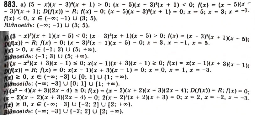 Завдання № 883 - § 23. Застосування похідної для розв'язування рівнянь - ГДЗ Алгебра 11 клас Г.П. Бевз, В.Г. Бевз, Н.Г. Владимирова 2011 - Академічний, профільний рівні