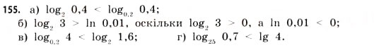 Завдання № 155 - § 4. Логарифми та логарифмічні функції - ГДЗ Математика 11 клас Г.П. Бевз, В.Г. Бевз 2011 - Рівень стандарту