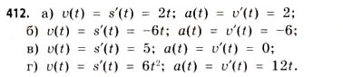 Завдання № 412 - § 12. Похідна як швидкість - ГДЗ Математика 11 клас Г.П. Бевз, В.Г. Бевз 2011 - Рівень стандарту