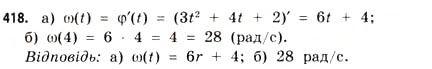 Завдання № 418 - § 12. Похідна як швидкість - ГДЗ Математика 11 клас Г.П. Бевз, В.Г. Бевз 2011 - Рівень стандарту