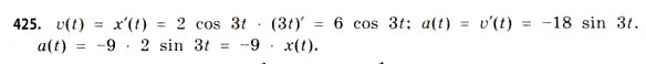 Завдання № 425 - § 12. Похідна як швидкість - ГДЗ Математика 11 клас Г.П. Бевз, В.Г. Бевз 2011 - Рівень стандарту