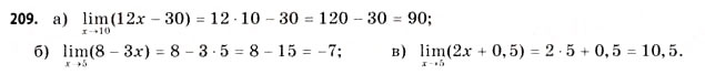 Завдання № 209 - § 6. Границя функції - ГДЗ Математика 11 клас Г.П. Бевз, В.Г. Бевз 2011 - Рівень стандарту
