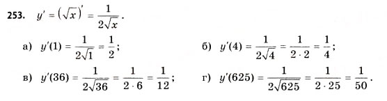 Завдання № 253 - § 7. Дотична до графіка функції. Похідна - ГДЗ Математика 11 клас Г.П. Бевз, В.Г. Бевз 2011 - Рівень стандарту
