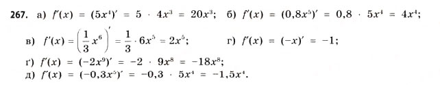 Завдання № 267 - § 8. Диференціювання функцій - ГДЗ Математика 11 клас Г.П. Бевз, В.Г. Бевз 2011 - Рівень стандарту