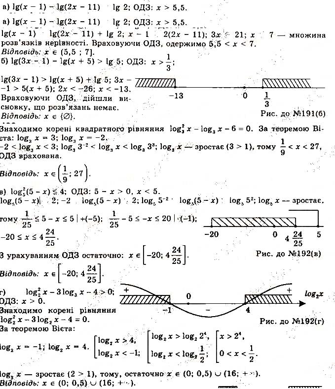 Завдання № 179 - § 4. Логарифмічні рівняння та нерівності - Розділ 1. Показникові та логарифмічні функції - ГДЗ Математика 11 клас Г. П. Бевз, В. Г. Бевз 2019 