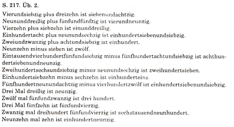 Завдання № 2 - Das Numerale - ГДЗ Німецька мова 11 клас Н.П. Басай 2011 - 10 рік навчання