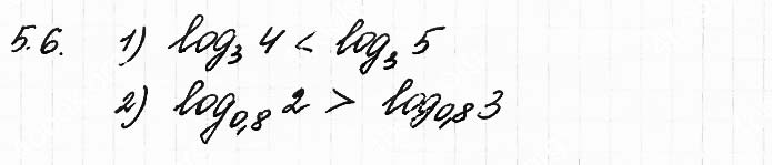 Завдання №  5.6 - 5. Логарифмічна функція - АЛГЕБРА: Розділ 1. Показникова та логарифмічна функції - ГДЗ Математика 11 клас О. С. Істер 2019 