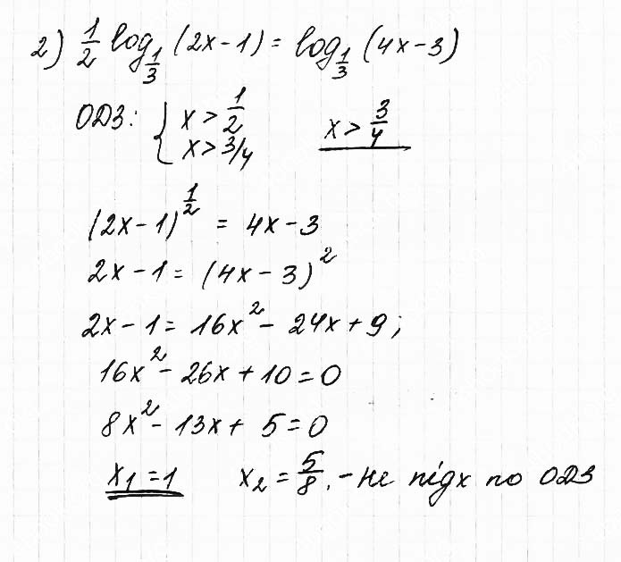 Завдання №  6.19 (2) - 6. Логарифмічні рівняння - АЛГЕБРА: Розділ 1. Показникова та логарифмічна функції - ГДЗ Математика 11 клас О. С. Істер 2019 