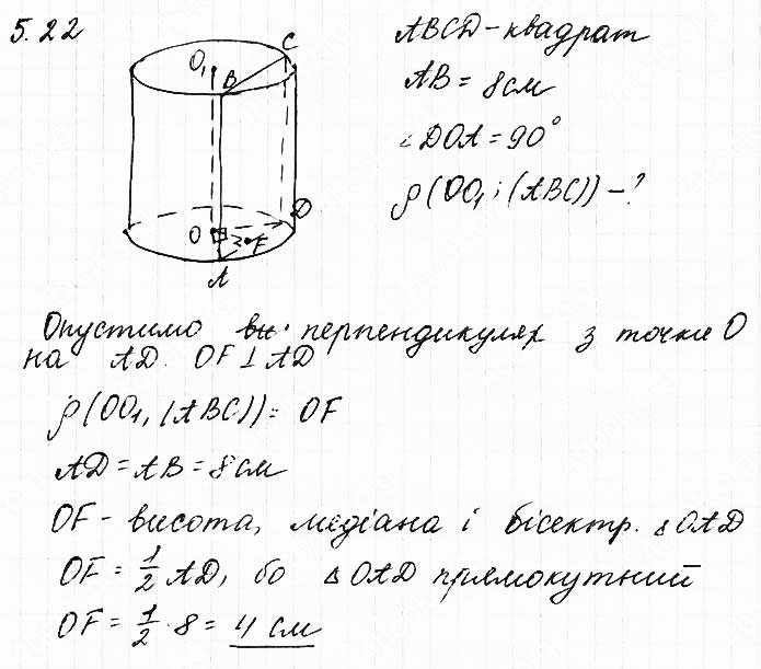 Завдання №  5.22 - 5. Тіла обертання - Розділ 2. Тіла обертання - ГДЗ Математика 11 клас О. С. Істер 2019 