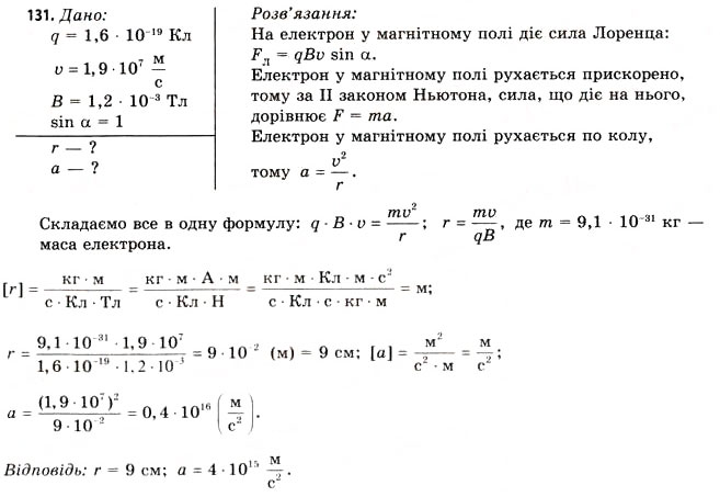 Завдання № 131 - Завдання до § 8-14 - ГДЗ Фізика 11 клас В.Д. Сиротюк, В.І. Баштовий 2011