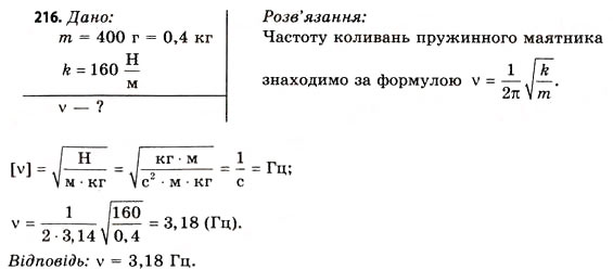 Завдання № 216 - Завдання до § 20-24 - ГДЗ Фізика 11 клас В.Д. Сиротюк, В.І. Баштовий 2011