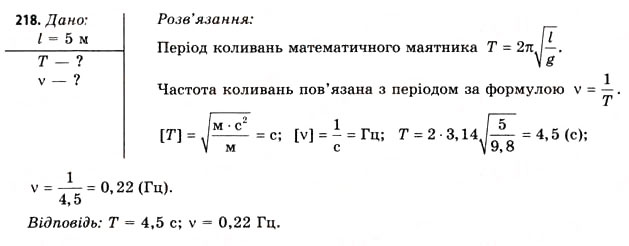 Завдання № 218 - Завдання до § 20-24 - ГДЗ Фізика 11 клас В.Д. Сиротюк, В.І. Баштовий 2011