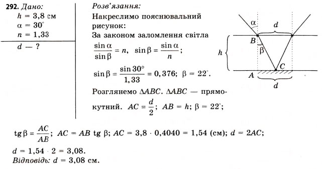 Завдання № 292 - Завдання до § 31-32 - ГДЗ Фізика 11 клас В.Д. Сиротюк, В.І. Баштовий 2011
