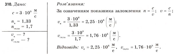 Завдання № 310 - Завдання до § 33-36 - ГДЗ Фізика 11 клас В.Д. Сиротюк, В.І. Баштовий 2011