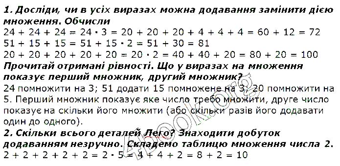 Завдання № Стр.60-(1-2) - Сторінки 57 - 77 - Табличне множення та ділення - ГДЗ Математика 2 клас Г. П. Лишенко 2019