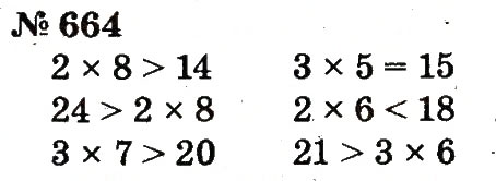 Завдання № 664 - Розділ 4. Множення і ділення. Табличне множення і ділення - ГДЗ Математика 2 клас Ф.М. Рівкінд, Л.В. Оляницька 2012