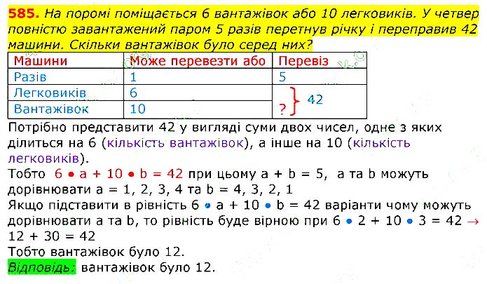 Завдання № 
585 - Відповіді до вправ - ЧАСТИНА 1 - ГДЗ Математика 3 клас Г.П. Лишенко 2020 - (1, 2 частина)
