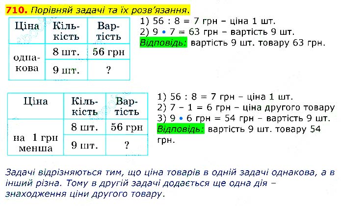 Завдання № 710 - Відповіді до вправ - ЧАСТИНА 2 - ГДЗ Математика 3 клас Г.П. Лишенко 2020 - (1, 2 частина)
