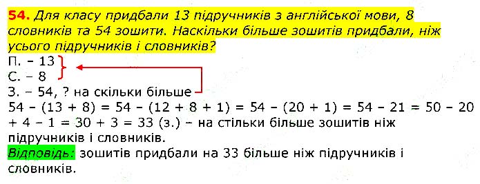 Завдання №  54 - Відповіді до вправ - Відповіді - ГДЗ Математика 3 клас Г.П. Лишенко 2020